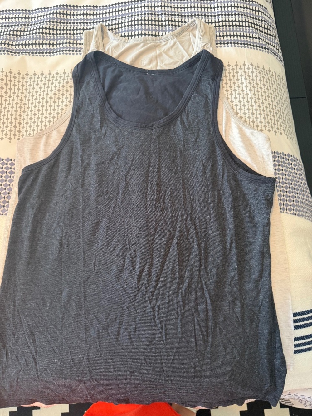 Men's Lululemon Tank Tops - Bundle of 2 (1- Dark Gray; 1- Light Gray); Size M